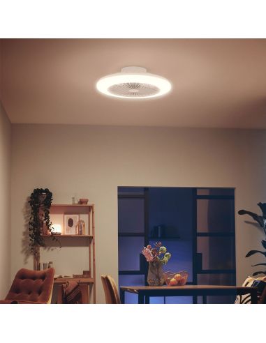 Plafón ventilador LED AMIGO Cielo Estrellado 49cm 42W+20W 4400lm CCT regulable mando IP20
