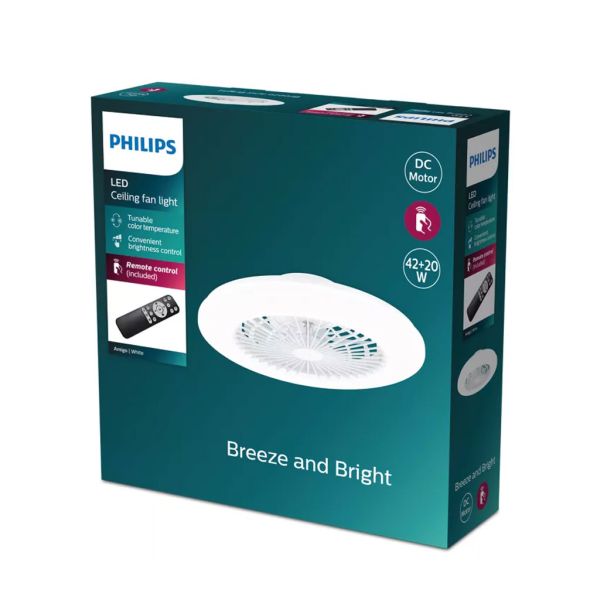 Plafón ventilador LED AMIGO Cielo Estrellado 49cm 42W+20W 4400lm CCT regulable mando IP20