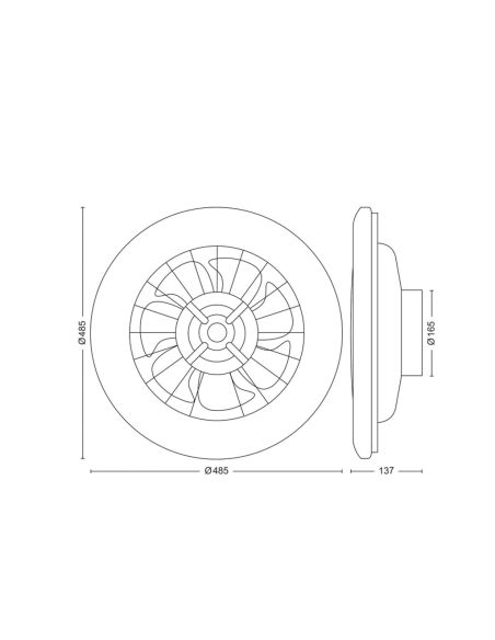 Plafón ventilador LED AMIGO Cielo Estrellado 49cm 42W+20W 4400lm CCT regulable mando IP20