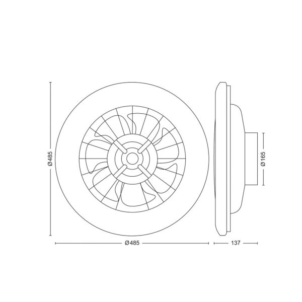 Plafón ventilador LED AMIGO Cielo Estrellado 49cm 42W+20W 4400lm CCT regulable mando IP20