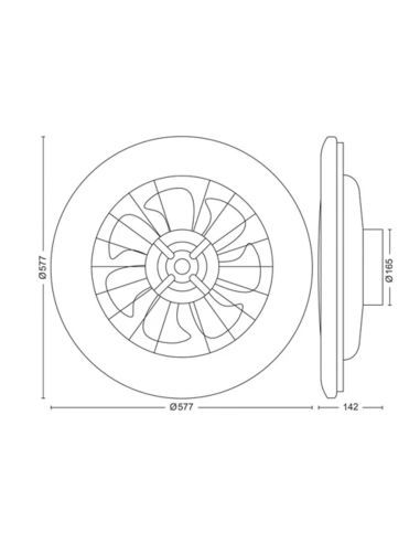 Plafón Ventilador LED AMIGO Cielo Estrellado 57cm 25W+60W 6500lm CCT regulable mando IP20