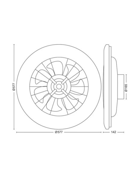 Plafón Ventilador LED AMIGO Cielo Estrellado 57cm 25W+60W 6500lm CCT regulable mando IP20