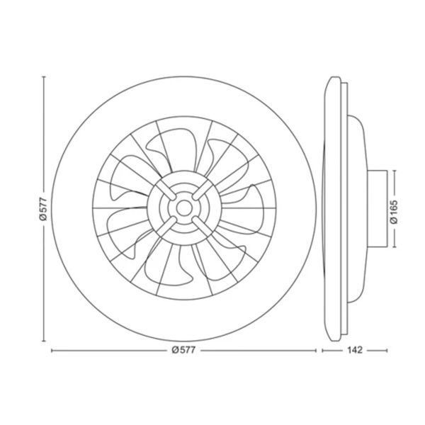 Plafón Ventilador LED AMIGO Cielo Estrellado 57cm 25W+60W 6500lm CCT regulable mando IP20