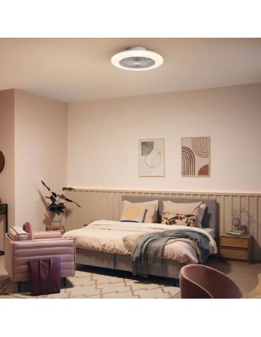 Plafón Ventilador LED AMIGO Cielo Estrellado 57cm 25W+60W 6500lm CCT regulable mando IP20