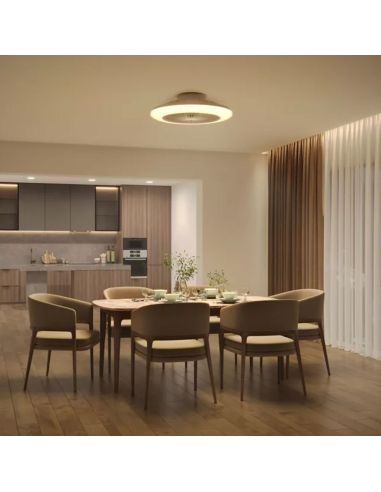 Plafón Ventilador LED AMIGO Cielo Estrellado 57cm 25W+60W 6500lm CCT regulable mando IP20