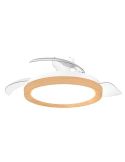 Ventilador de techo LED BLISS madera 28W+35W 4500lm CCT regulable DC mando IP20 Ø106cm