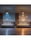 Ventilador de techo LED BLISS madera 28W+35W 4500lm CCT regulable DC mando IP20 Ø106cm