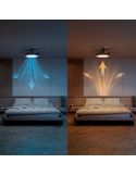 Ventilador de techo LED ATLAS níquel 106cm 28W+35W 4500lm CCT regulable DC mando IP20