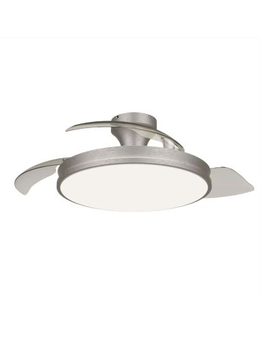 Ventoinha acabamento em níquel, 106 cm, 28 W + 35 W, 4500 lm, CCT, dimerizável, controle remoto DC, IP20