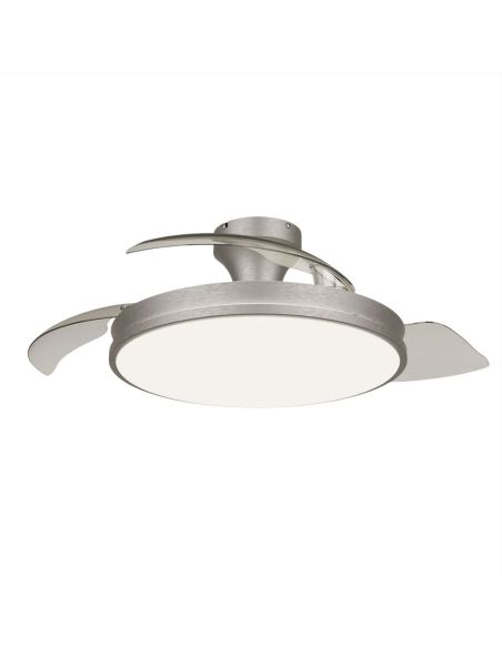 Ventoinha acabamento em níquel, 106 cm, 28 W + 35 W, 4500 lm, CCT, dimerizável, controle remoto DC, IP20
