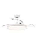 Ventilador de techo LED con aspas retractiles TYNL 106cm blanco 32W+35W 4500lm CCT regulable, mando IP20