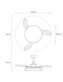 Ventilador de techo LED con aspas retractiles TYNL 106cm blanco 32W+35W 4500lm CCT regulable, mando IP20