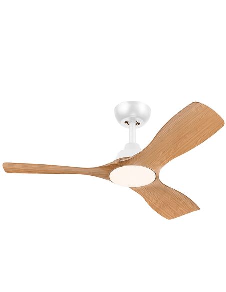 Ventilador de techo LED 42" OLAS blanco y madera 106 cm LED 24W+30W 2650 lm CCT regulable IP20