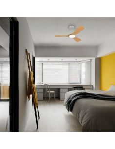 42" OLAS LED- Ventilador , Weiß und Holz, 106 cm, 24 W + 30 W LED, 2650 lm, Farbtemperatur, dimmbar, IP20 2