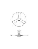 Ventilador de techo OLAS LED 52" blanco y madera 132 cm LED 24W+35W 2650 lm CCT regulable IP20