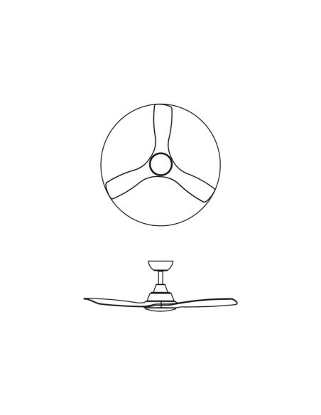 Ventilador de techo OLAS LED 52" blanco y madera 132 cm LED 24W+35W 2650 lm CCT regulable IP20