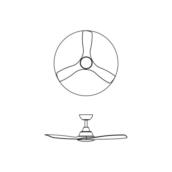 Ventilador de techo OLAS LED 52" blanco y madera 132 cm LED 24W+35W 2650 lm CCT regulable IP20
