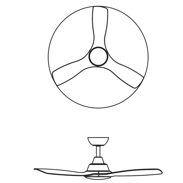 Ventilador de techo LED 52" OLAS negro y madera 132 cm LED 24W+35W 2650 lm CCT regulable IP20