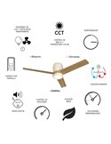 Plafón Ventilador LED CERÁMICA M blanco cerámica/madera Ø1220mm 20W CCT 3000-5000K 2520lm DC
