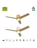 Plafón Ventilador LED CERÁMICA M blanco cerámica/madera Ø1220mm 20W CCT 3000-5000K 2520lm DC