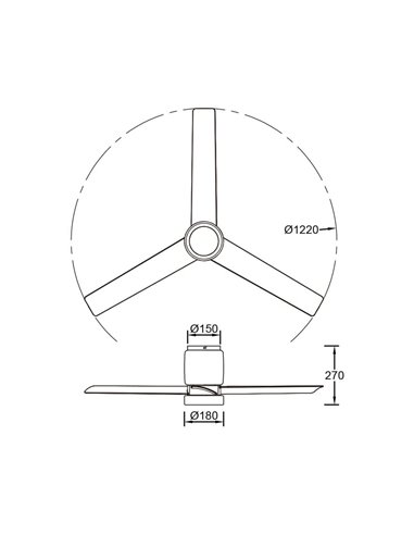 Plafón Ventilador LED CERÁMICA M blanco cerámica/madera Ø1220mm 20W CCT 3000-5000K 2520lm DC