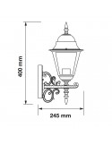Medidas Aplique de pared exterior Blanco con IP44 con casquillo E27 de Vtac al mejor precio | Leonleds.com