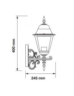 Aplique de pared para exterior IP44 de VTac con acabado negro al mejor precio | LeonLeds Iluminación 2