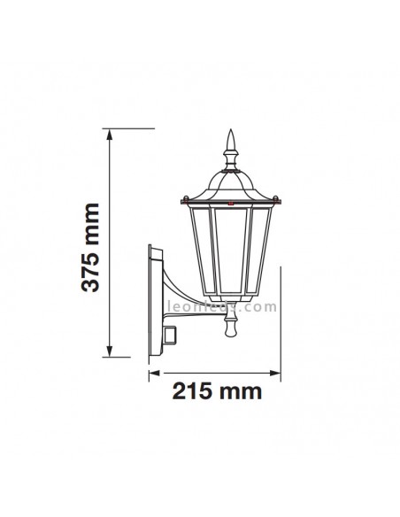 Aplique de pared para exterior E27 con sensor Vtac | Leonleds.com