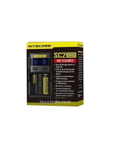 Cargador Nitecore SC2 | Nitecore SC2 cargador de batería | Linterna SC2 | LeonLeds Iluminación