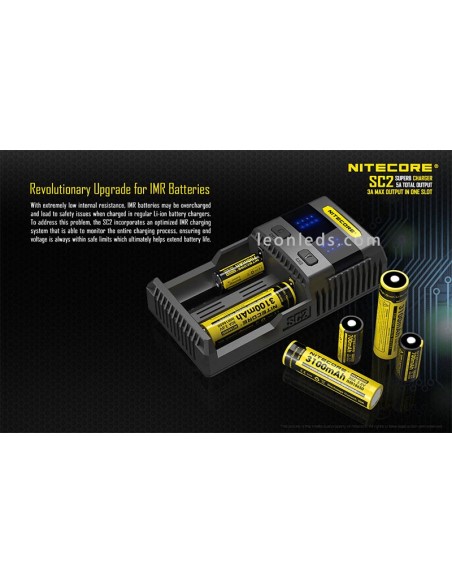 Nitecore SC2 Cargador | Cargador nitecore SC2 | LeonLeds Iluminación