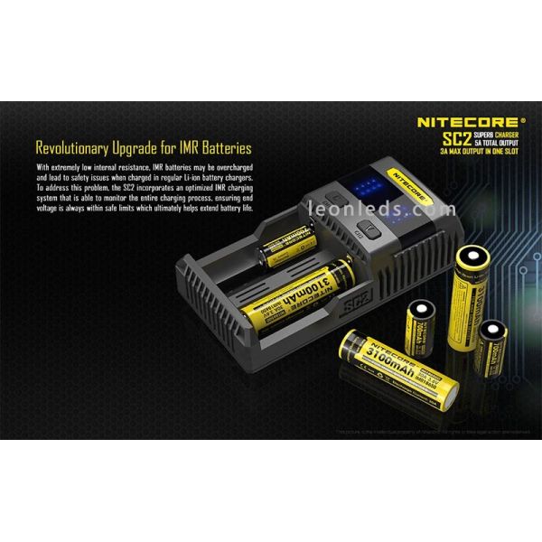 Nitecore SC2 Cargador | Cargador nitecore SC2 | LeonLeds Iluminación