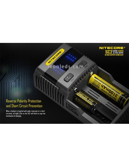 Nitecore SC2 Cargador | Cargador nitecore SC2 | LeonLeds Iluminación