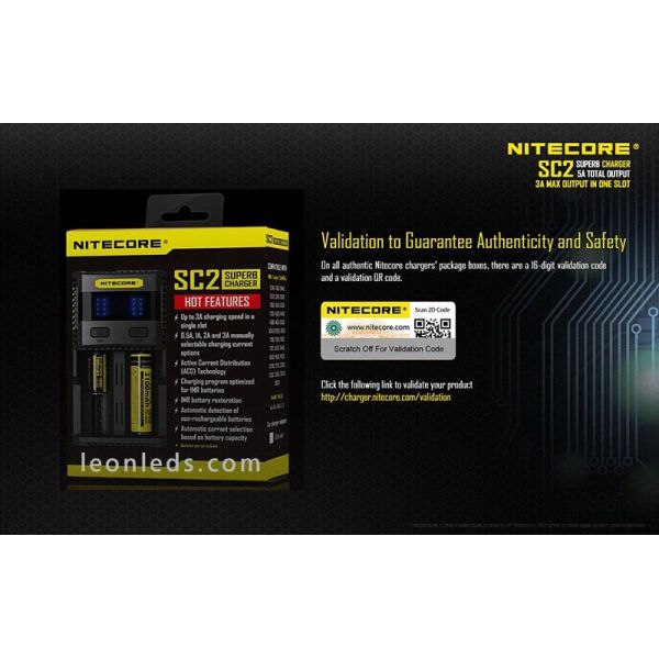 Nitecore SC2 Cargador | Cargador nitecore SC2 | LeonLeds Iluminación