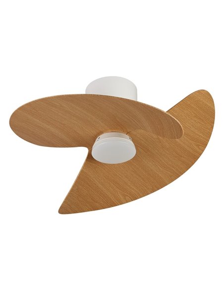 Ventilador de techo tipo plafón LED ONA negro madera Ø700mm 18W 2520lm CCT 3000-5000K motor DC silencioso