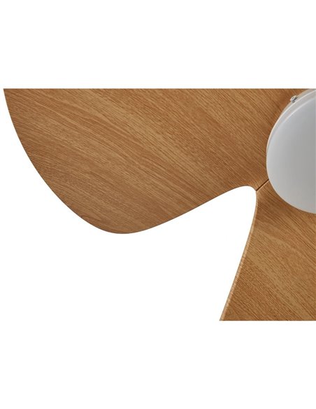 Ventilador de techo tipo plafón LED ONA negro madera Ø700mm 18W 2520lm CCT 3000-5000K motor DC silencioso