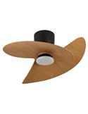 Ventilador de techo tipo plafón LED ONA negro madera Ø700mm 18W 2520lm CCT 3000-5000K motor DC silencioso