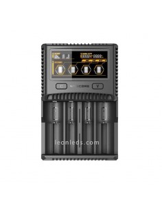 Cargador batería Nitecore SC4 | Nitecore SC4 cargador de 4 bahías con pantalla LCD | LeonLeds