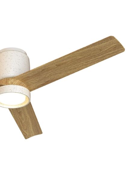Plafón Ventilador LED CERÁMICA M blanco cerámica/madera Ø1220mm 20W CCT 3000-5000K 2520lm DC