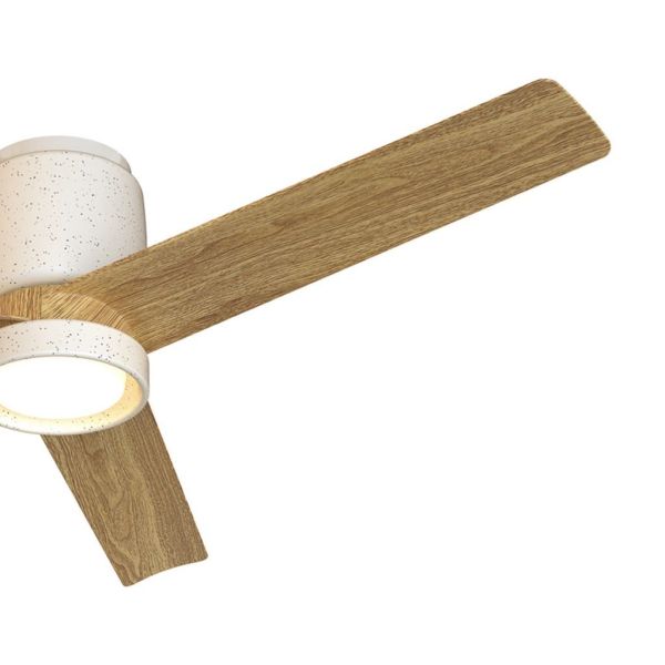 Plafón Ventilador LED CERÁMICA M blanco cerámica/madera Ø1220mm 20W CCT 3000-5000K 2520lm DC