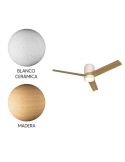Plafón Ventilador LED CERÁMICA M blanco cerámica/madera Ø1220mm 20W CCT 3000-5000K 2520lm DC