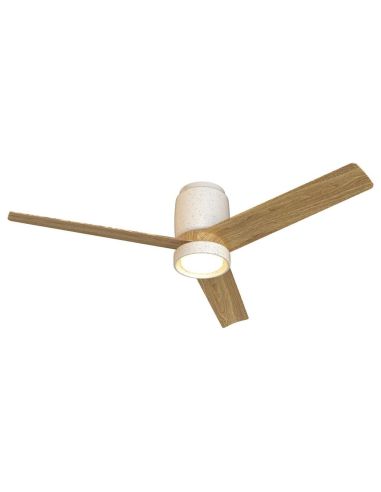 Plafón Ventilador LED CERÁMICA M blanco cerámica/madera Ø1220mm 20W CCT 3000-5000K 2520lm DC