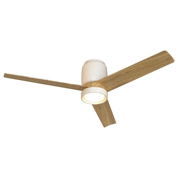 Plafón Ventilador LED CERÁMICA M blanco cerámica/madera Ø1220mm 20W CCT 3000-5000K 2520lm DC