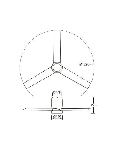 Plafón Ventilador LED CERÁMICA M blanco cerámica/madera Ø1220mm 20W CCT 3000-5000K 2520lm DC