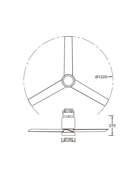 Plafón Ventilador LED CERÁMICA M blanco cerámica/madera Ø1220mm 20W CCT 3000-5000K 2520lm DC