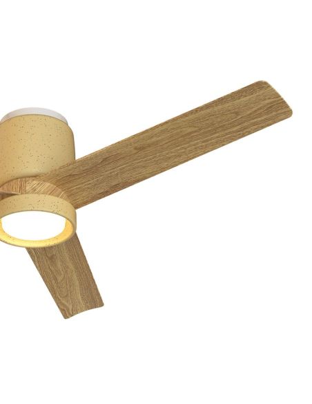 Plafón Ventilador LED CERÁMICA M beige cerámica/madera Ø1220mm 20W CCT 3000-5000K 2520lm DC
