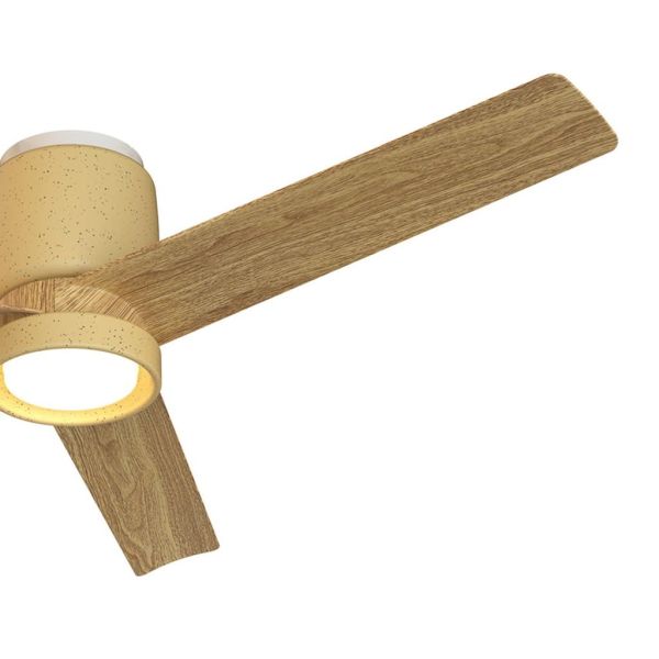 Plafón Ventilador LED CERÁMICA M beige cerámica/madera Ø1220mm 20W CCT 3000-5000K 2520lm DC