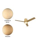 Plafón Ventilador LED CERÁMICA M beige cerámica/madera Ø1220mm 20W CCT 3000-5000K 2520lm DC