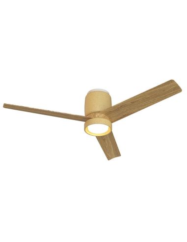 Plafón Ventilador LED CERÁMICA M beige cerámica/madera Ø1220mm 20W CCT 3000-5000K 2520lm DC