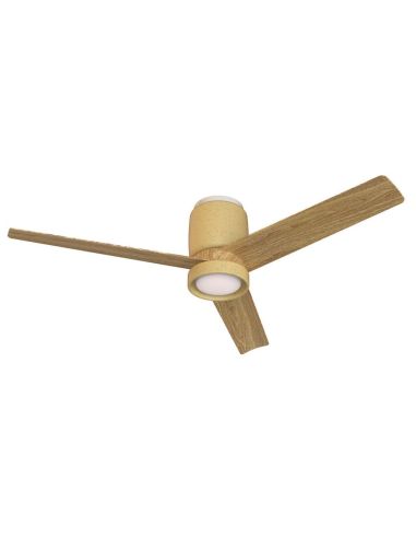 Plafón Ventilador LED CERÁMICA M beige cerámica/madera Ø1220mm 20W CCT 3000-5000K 2520lm DC