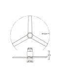 Plafón Ventilador LED CERÁMICA M beige cerámica/madera Ø1220mm 20W CCT 3000-5000K 2520lm DC